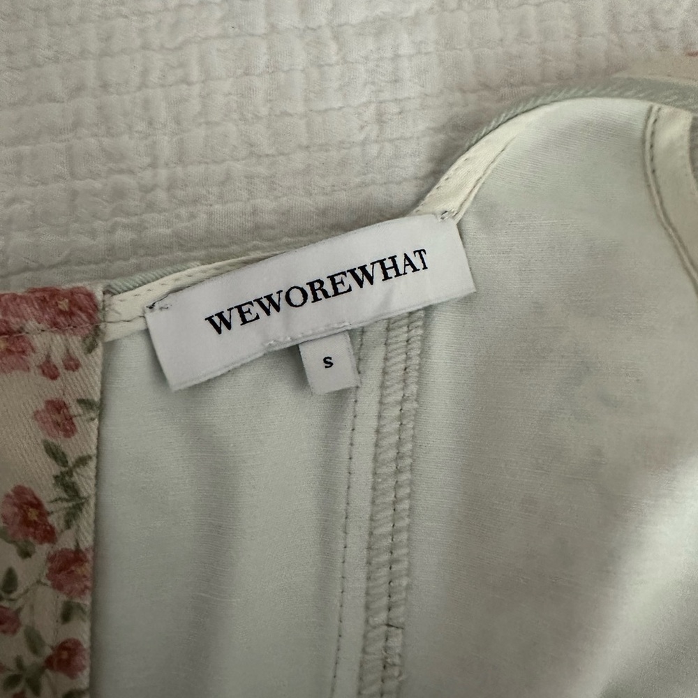 WeWoreWhat Cream and Pink Floral Striped Corset Top - Picture 4 of 4